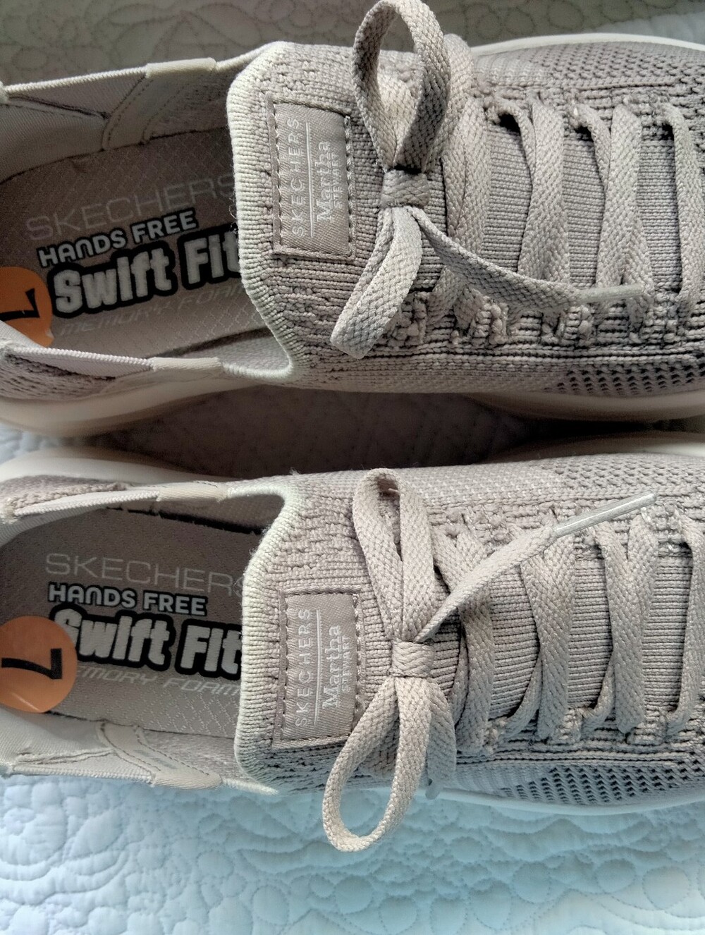 Skechers Hands Free Swift Fit Knit Sneakers - Light Taupe